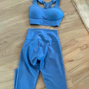 ALO Yoga Crystal Clear Blue Sports Bra and Legging Set - Small and 34C SOLD OUT